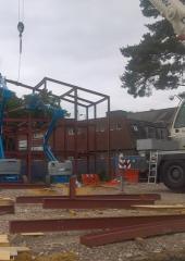 Structural steelwork erected